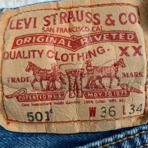 Levi's 501 XX Button fly 36X34 Vintage Blk Label